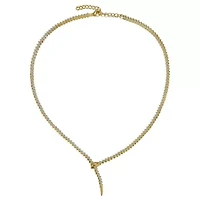 Lab Created Rozzato 14K Gold Plated with Cubic Zirconia Coiled Snake Tennis Chain Necklace