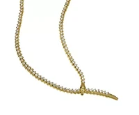 Lab Created Rozzato 14K Gold Plated with Cubic Zirconia Coiled Snake Tennis Chain Necklace
