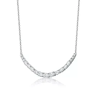 Sterling Silver White Gold Plated with 1.96ct Lab Created Moissanite Curved Bar Necklace