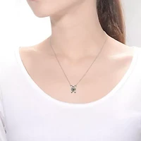 Sterling Silver White Gold Plated with 1ct Lab Created Moissanite Round Solitaire Slide Pendant Necklace