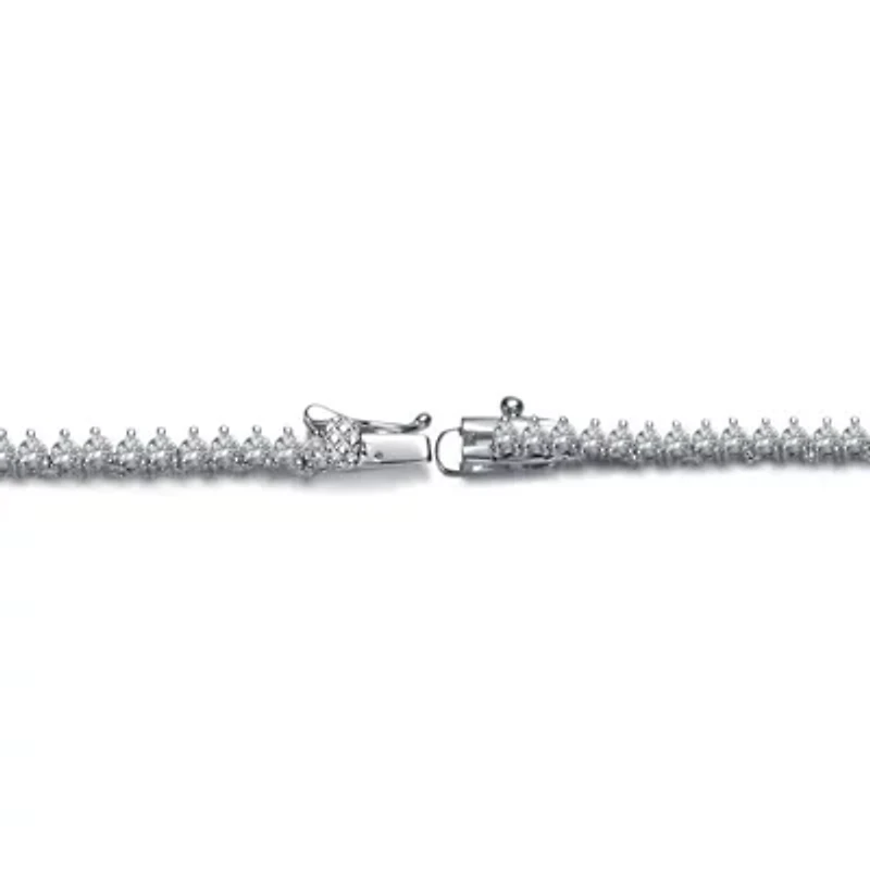 Lab Created Sterling Silver White Gold Plated with Clear Cubic Zirconia Tennis Necklace