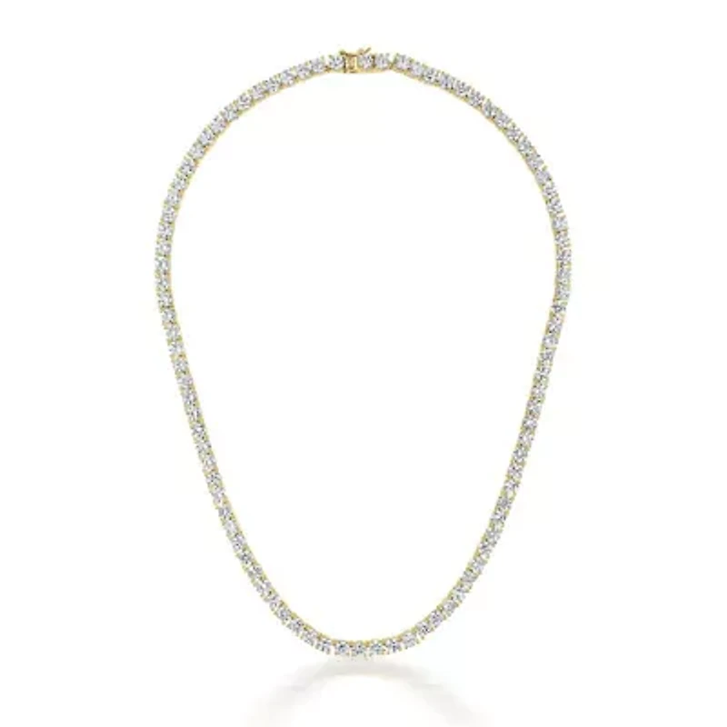 Lab Created Sterling Silver Cubic Zirconia 3MM Tennis Necklace