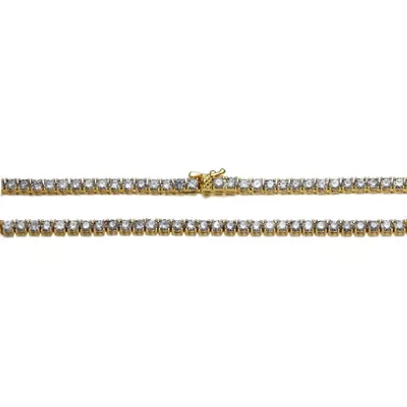 Lab Created Sterling Silver Cubic Zirconia 3MM Tennis Necklace