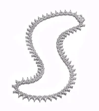 Lab Created Sterling Silver White Gold Plated with Clear Marquise and Round Cubic Zirconia Cluster Tennis Necklace