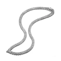Lab Created Sterling Silver White Gold Plated with Clear Round Cubic Zirconia Cluster Arrow Head Style Necklace