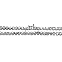 Lab Created Sterling Silver White Gold Plated with Clear Round Cubic Zirconia Milgrain Bezel Tennis Necklace