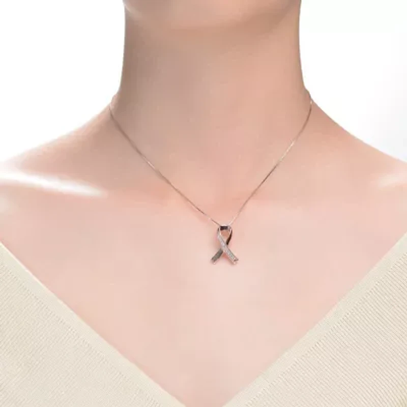 Lab Created Rozzato Sterling Silver 18K Rose Gold Plated with Clear Cubic Zirconia Loop Necklace