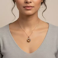 Rozzato Sterling Silver 18K Rose Gold Plated Knot Necklace