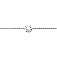 Rozzato Sterling Silver 18K Rose Gold Plated Daisy Flower Charm Anklet, Adjustable Length for Teens