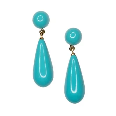 Turquoise Resin Drop Earrings