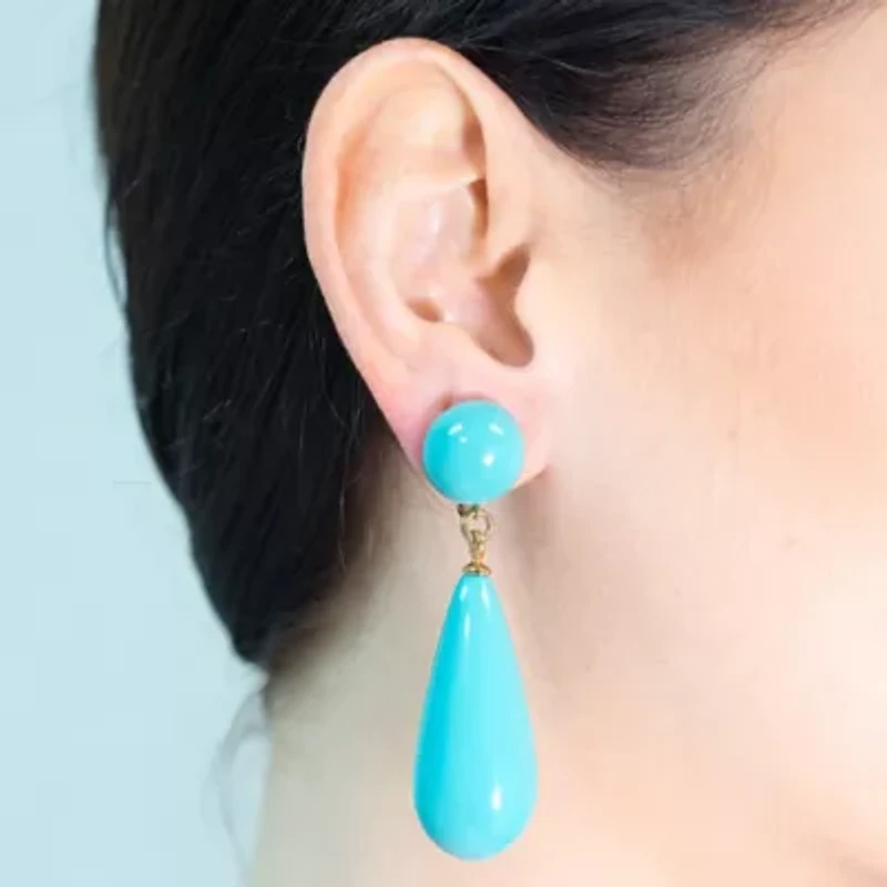 Turquoise Resin Drop Earrings