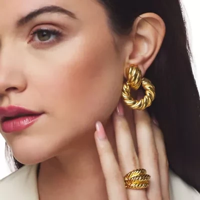 Twist Door Knocker Earrings