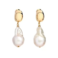 Baroque Pearl Drop Pierced Earrings