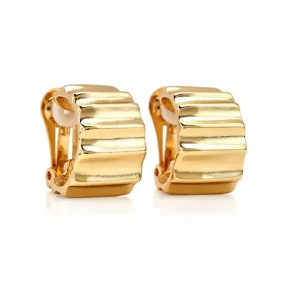 Ribbed Hoop Clip-On Earrings