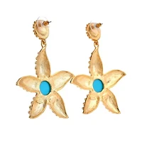 Turquoise Starfish Drop Earrings