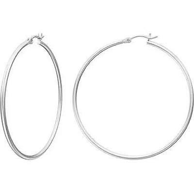Solid Sterling Silver 925 Large 50MM Hoops