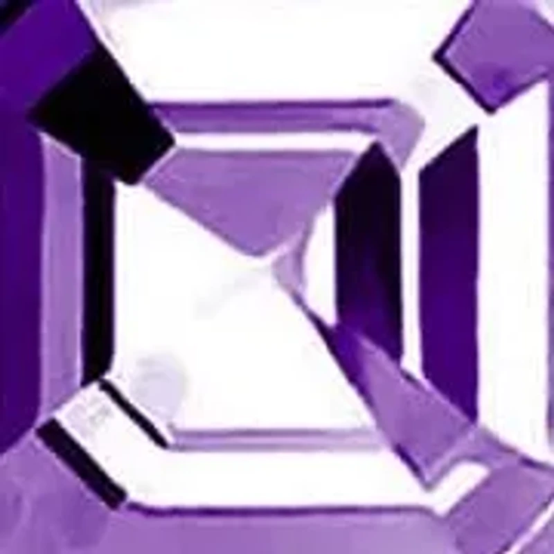 Sterling Silver Ascher Cut Created Purple Amethyst Studs Earrings