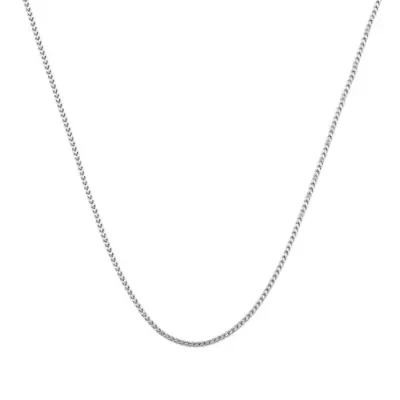 Sterling Silver 925 Round Franco Chain 1.7MM, 20, Square Box Chain Necklace, Italian Made Sterling Silver 925 Unisex Chain