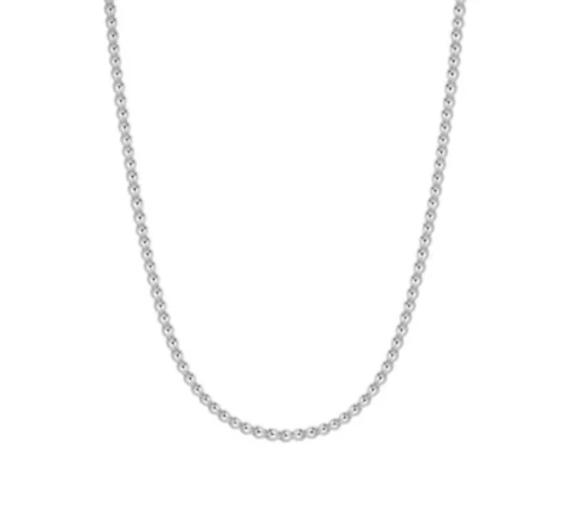 Sterling Silver Beaded Choker Necklace 16