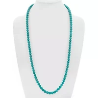 Long 30 Inch Turquoise Ball Necklace