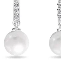 Solid Sterling Silver Pear Cut Crystal Earrings