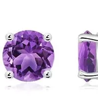 Sterling Silver Amethyst Stud Earrings
