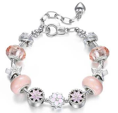 Flower Crystal Charm Bracelet