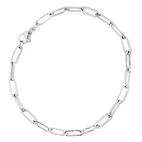 925 Sterling Silver Paper Clip Anklet