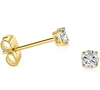 The Mini 14K Gold Stud Earrings Created White Topaz