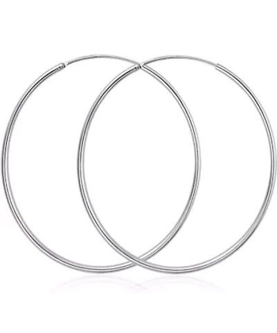 925 Sterling Silver Endless Hoop Earring 50mm