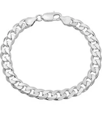 Solid 925 Sterling Silver Double Curb Link Bracelet