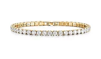 Touch Of Elegance Gold Flashed Round Tennis Bracelet