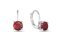Created Red Ruby LeverBack Earrings