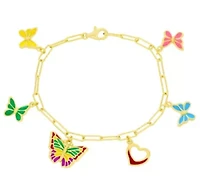 Butterfly And Heart Charm Bracelet