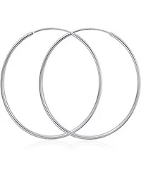 925 Sterling Silver Large 65MM Endless 2MM Tube Hoop Earrings