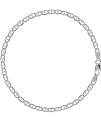 Solid Sterling Silver Chain Link Anklet 10