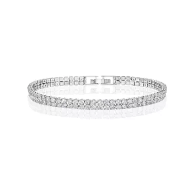 Two Row Crystal Tennis Bracelet