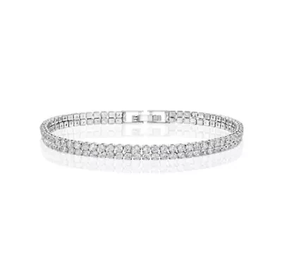 Two Row Crystal Tennis Bracelet