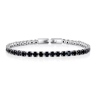 Round Cut Created Onyx Tennis Bracelet