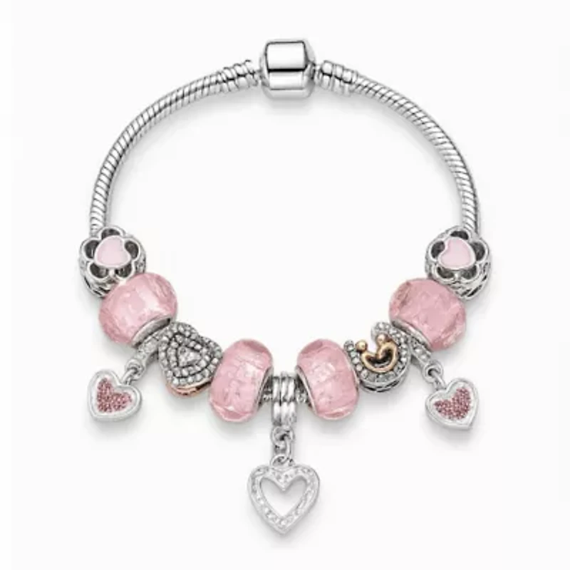 Pink Heart Charm Bracelet