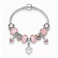 Pink Heart Charm Bracelet