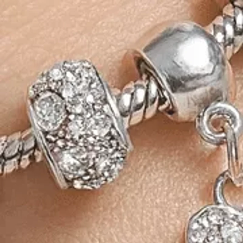 Crystal Hearts Charm Bracelet