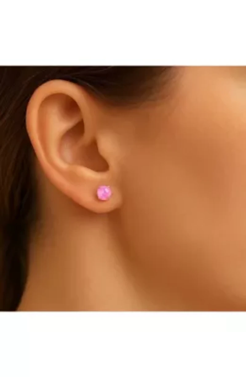 Sterling Silver Opal Studs