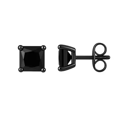 Black On Black Sterling Silver Studs