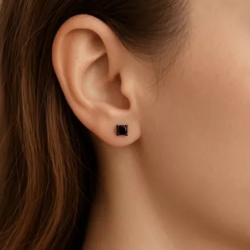 Black On Black Sterling Silver Studs