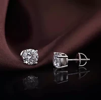 925 Sterling Silver 5MM Round Cut Screw Back Studs