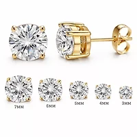 Sterling Silver Round Stud Earrings