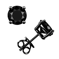 Sterling Silver Black Rhodium Plated Screwback Studs