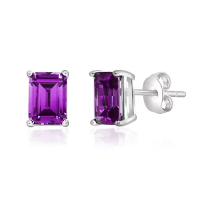 Sterling Silver Purple Earrings