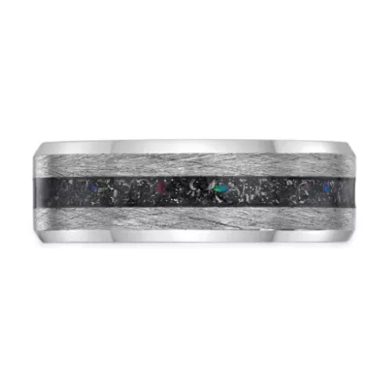 Men's Stainless Steel Ring with Titanium Inlay